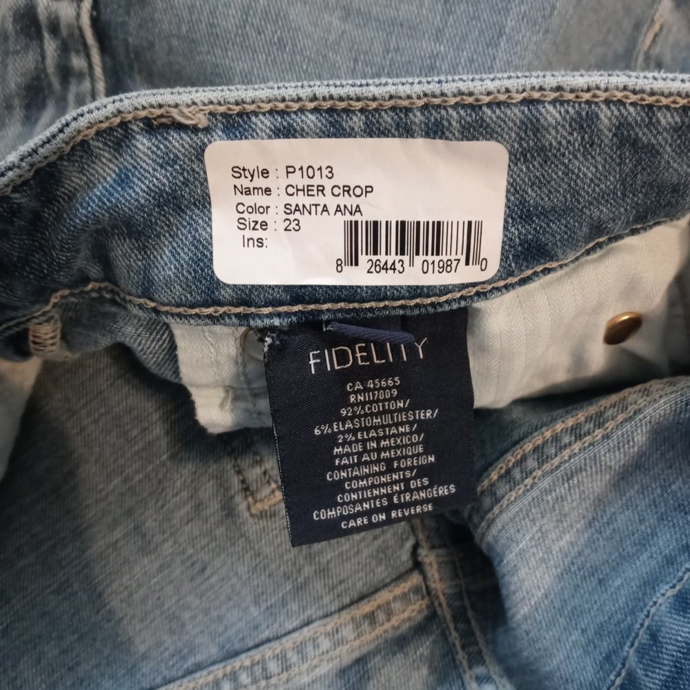 NWT FIDELITY cher high slim straight crop (sz23) - Picture 7 of 8